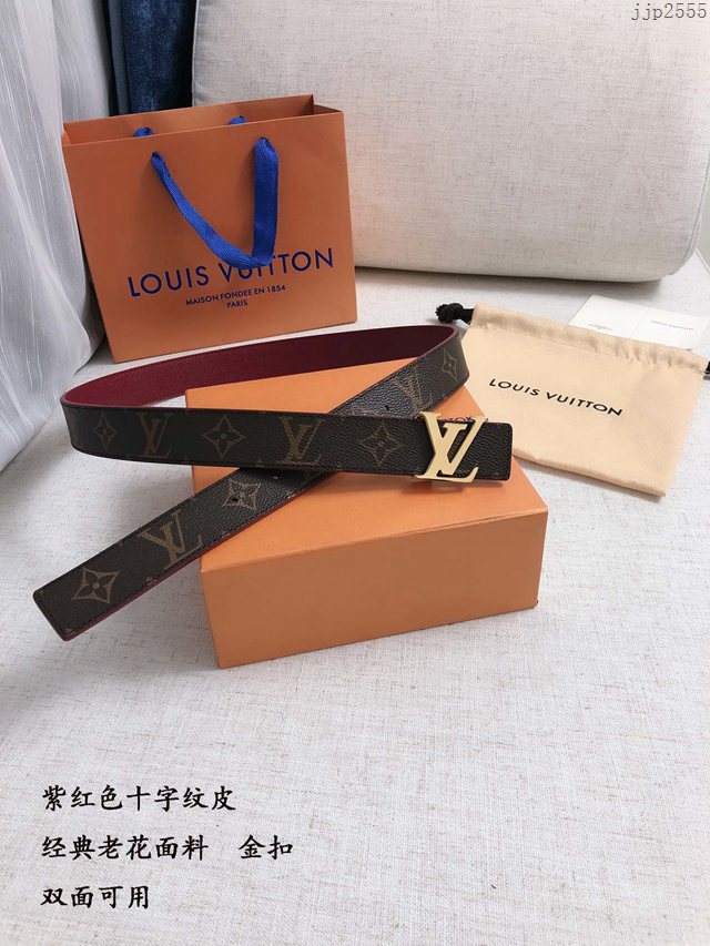 LV新款女士皮帶 路易威登防水牛皮腰帶 jjp2555