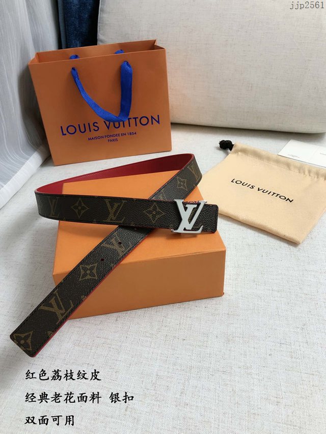 LV新款女士皮帶 路易威登防水牛皮腰帶 jjp2561