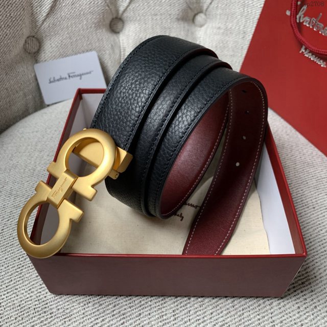 菲拉格慕專櫃款男士皮帶 Ferragamo雙面牛皮紋理腰帶 jjp2708