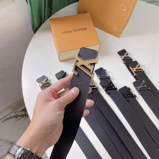 LV專櫃新款原單男士皮帶 路易威登雙面用平紋小牛皮腰帶 jjp2733