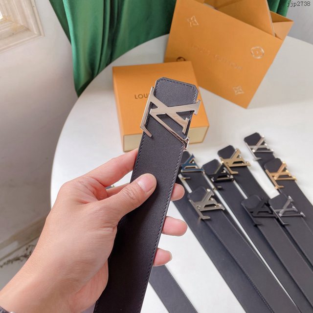 LV專櫃新款原單男士皮帶 路易威登雙面用平紋小牛皮腰帶 jjp2738