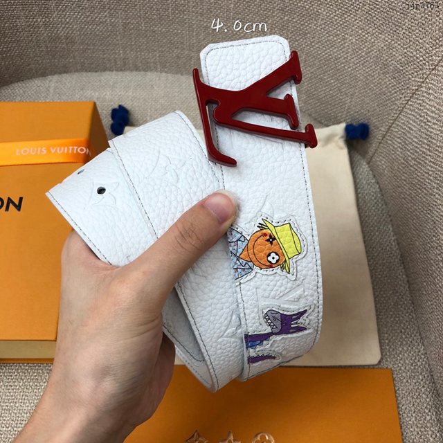 LV新款男士皮帶 路易威登驢家與六個公仔小夥伴的故事系列腰帶 jjp2761