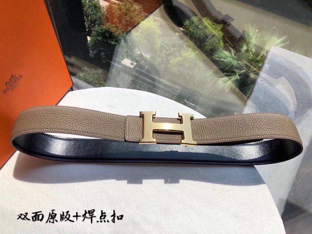 HERMES男女情侶款皮帶 愛馬仕精鋼H焊點扣男士腰帶  jjp2799