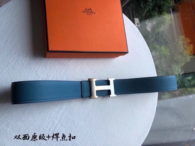 HERMES男女情侶款皮帶 愛馬仕精鋼H焊點扣男士腰帶 jjp2800