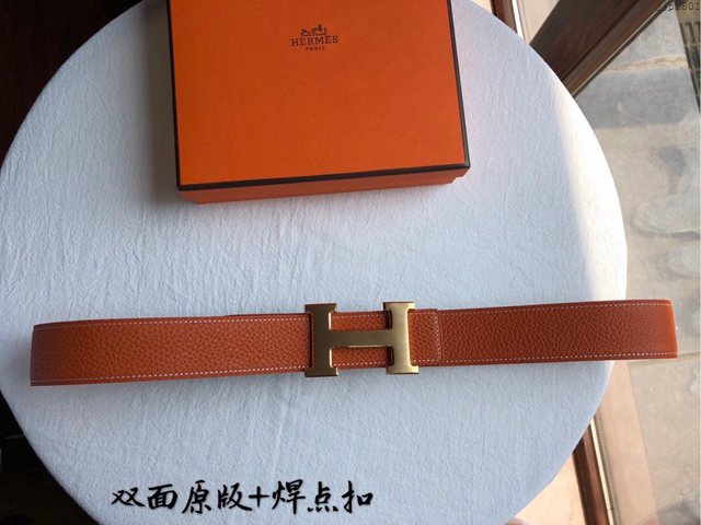 HERMES男女情侶款皮帶 愛馬仕精鋼H焊點扣男士腰帶 jjp2801