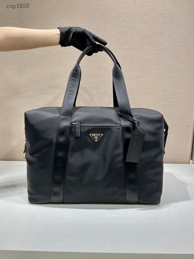 Prada專櫃新款經典旅行包 2VC796 普拉達塗琺瑯三角形金屬徽標手提男包 csp1068