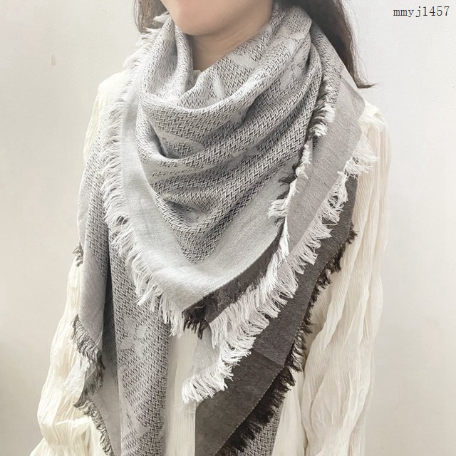 LV專櫃新品路易威登經典款暗紋提花頂級絲羊絨大方巾 mmyj1457