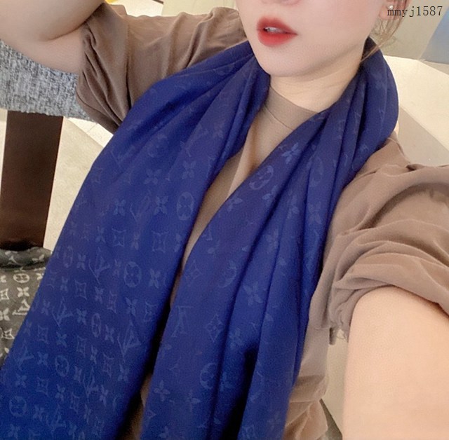 LV專櫃新品路易威登暗紋提花Monogram圖案時尚大方巾 mmyj1587