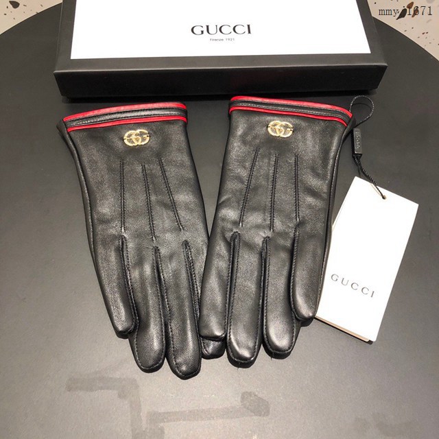 Gucci專櫃新款觸屏女款手套 古馳官網同步女士新款高檔羊皮手套 mmyj1671