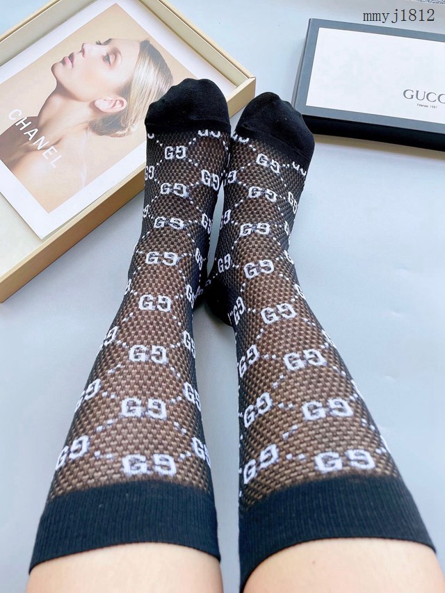 gucci古奇專櫃爆款GG系列男女款網紗絲襪中筒襪 mmyj1812