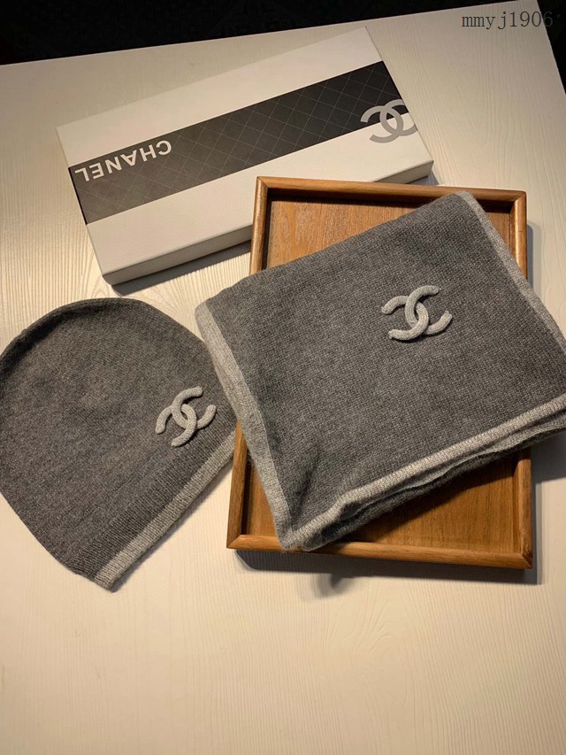 CHANEL專門店新款羊毛套裝帽子 香奈兒情侶款帽子圍巾 mmyj1906