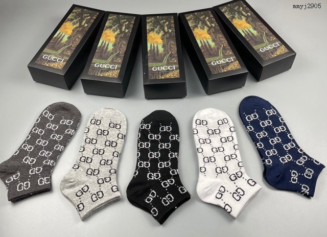 Gucci古奇專櫃爆款純棉提花經典雙G標誌男款襪子 mmyj2905