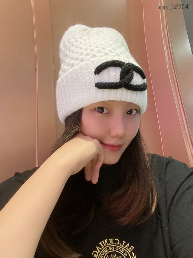 CHANEL專門店新款香奈兒中古爆款雙C標誌針織毛線帽 mmyj2974