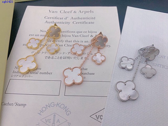 梵克雅寶vca新款耳環 Van Cleef&Arpels四葉草四花貝母耳拍 zgb1421
