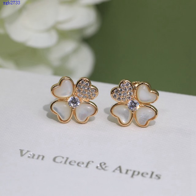 梵克雅寶vca新款耳飾 Van Cleef&Arpels四葉草耳釘幸運草耳環 zgb2733