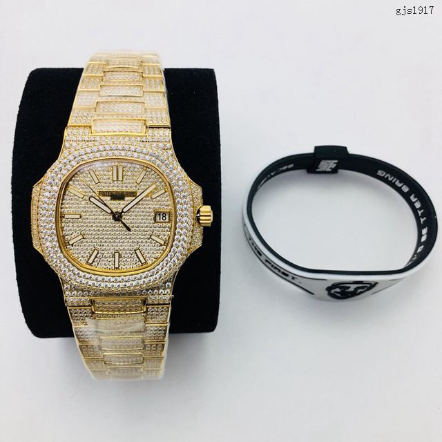 百达翡丽高端复刻男士腕表 PATEK PHILIPPE施华洛世奇美钻男士腕表 gjs1917