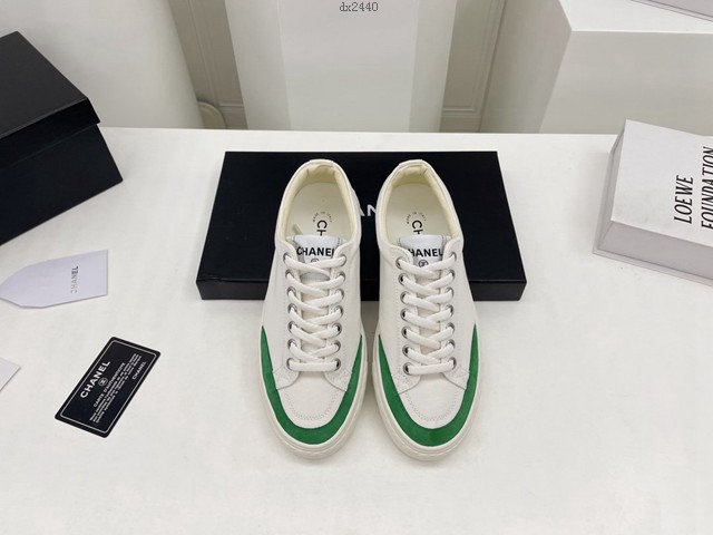 chanel香奈兒2022早春王炸爆款內增高拼色細帶帆布鞋 頂級版本餅乾鞋女鞋 dx2440