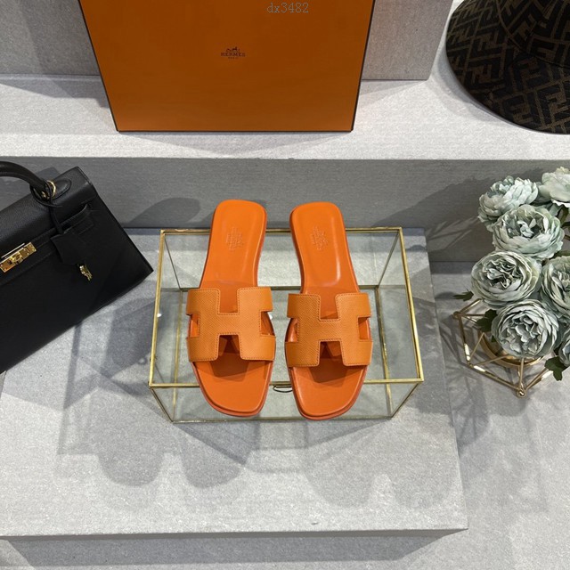 Hermes經典女士拖鞋 愛馬仕2022新色高版本純手工鞋頂級產品愛馬仕H拖鞋 dx3482