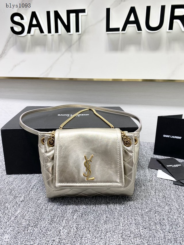 YSL專櫃新款肩背女包 聖羅蘭mini nolita小羊皮百搭鏈條包 672838 blys1093
