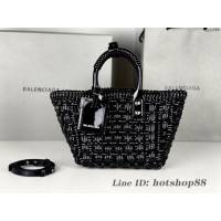 Balenciaga專櫃爆款漆面人造皮革編織敞口托特包 巴黎世家中號Bistro菜籃子包 款號：080807 fyj1269