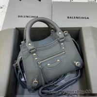 Balenciaga專櫃爆款荔枝紋深灰色手袋手提包 638512 巴黎世家小號Neo Classic機車包 fyj1441