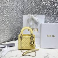 Dior專櫃2022新款手提肩背斜挎女包 迪奧LADY44531漆皮升級版迷你手袋 fkd1353