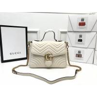 Gucci高仿專櫃女包 498110 古馳GG Marmont系列手提包 Gucci原廠皮女士單肩斜挎包  gqy3627