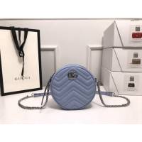 Gucci經典款女包 550154 古馳Marmont 2020ss春夏馬卡龍新色 全新圓形鏈條斜挎包  gqy3867