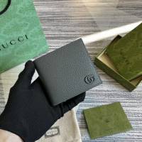 Gucci專櫃2022新款男士錢包 古馳GG Marmont系列皮革雙折錢包428726 gqy4386