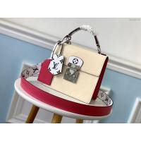 路易威登LV女包 M90376奶白色 Spring Street手袋 LV新款漆面牛皮拼色女包 xxlv2712