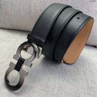 菲拉格慕專櫃款男士皮帶 Ferragamo雙面牛皮紋理腰帶  jjp2805