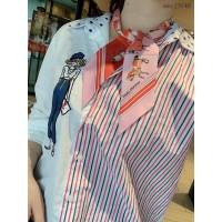 Hermes專櫃新款愛馬仕雙面斜紋真絲束發帶飄帶款可當小圍巾綁頭髮綁手袋 mmyj1645