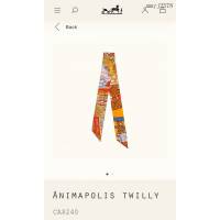 Hermes專櫃新款愛馬仕Twilly動物之城頂級斜紋真絲印花飄帶領巾發帶包包配飾 mmyj2578