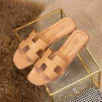 Hermes女士平底拖鞋愛馬仕2022新色全新改版高版本純手工鞋頂級產品愛馬仕拖鞋 dx2824