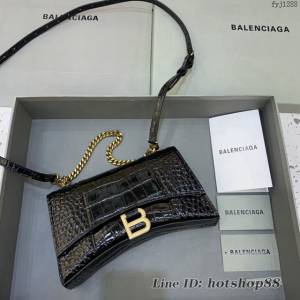 Balenciaga專櫃爆款沙漏包肩背女包 巴黎世家沙漏鏈條斜挎包 fyj1288