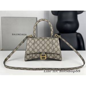 Balenciaga專櫃新款手提包 巴黎世家GGBL聯名系列Hourglass印花老花S號沙漏包 fyj1386
