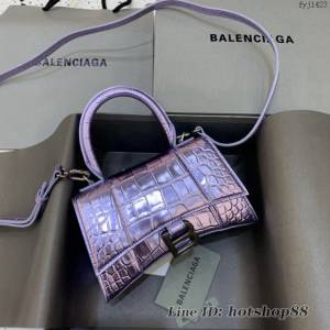 Balenciaga專櫃新款mini號手提肩背女包原單沙漏包 巴黎世家星紫色沙漏包 fyj1423