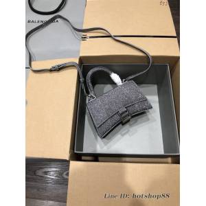 Balenciaga專櫃爆款滿天星小號灰色手提女包 巴黎世家Hourglass沙漏包 fyj1606