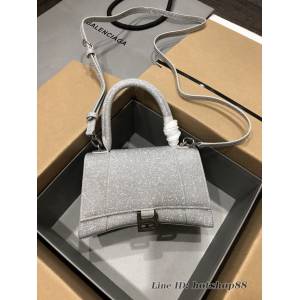 Balenciaga專櫃爆款滿天星大號銀色手提女包 巴黎世家Hourglass沙漏包 fyj1610
