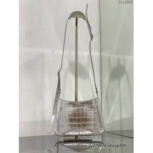 Balenciaga專櫃爆新款肩背女包 巴黎世家XX鱷魚紋壓花小號新月包 fyj1910
