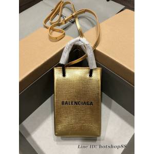 Balenciaga專櫃爆款牛皮購物袋 巴黎世家手提肩背迷你女包手機包 fyj1987