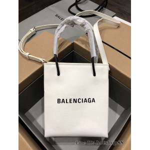 Balenciaga專櫃爆款牙籤紋小牛皮手提托特包 巴黎世家小號方形購物包 fyj1999