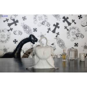 Chrome Hearts專櫃高端皮具包包 克羅心927純銀五金白色水貂毛拼白色牛皮MINI寶劍雙肩包 gj1025