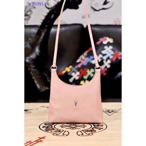 Chrome Hearts專櫃高端皮具包包 克羅心925純銀五金粉色牛皮viv小寶劍腋下包 gj1091