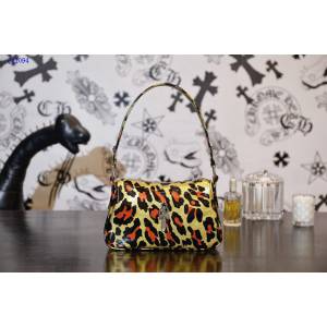 Chrome Hearts專櫃高端皮具包包 克羅心925純銀五金雞塊包豹紋漆皮限量版腋下包 gj1094