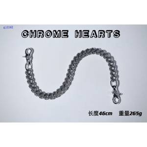 Chrome Hearts專櫃純手工做舊純銀飾品 克羅心925純銀雙狗扣麻花褲包鏈 gj1142