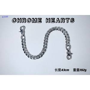 Chrome Hearts專櫃純手工做舊純銀飾品 克羅心925純銀雙狗扣光身褲包鏈 gj1143