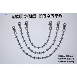 Chrome Hearts專櫃純手工做舊純銀飾品 克羅心925純銀雙狗扣十字花褲包鏈 gj1145