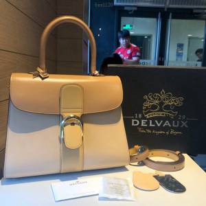 Delvaux頂級原單Brillant box皮雙環象牙白手提女包 德爾沃專櫃經典Brillant PM包袋 bxs1120