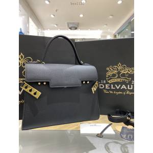Delvaux全新TM系列比利時牛勁紋小牛皮雙用斜挎包 德爾沃專櫃tempete大號手提肩背女包 bxs1132
